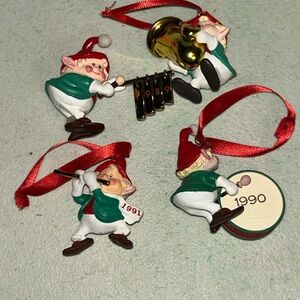 Vintage Hallmark Keepsake Ornaments Hark! Its Herald 1989 - 1992 Full Set No Box